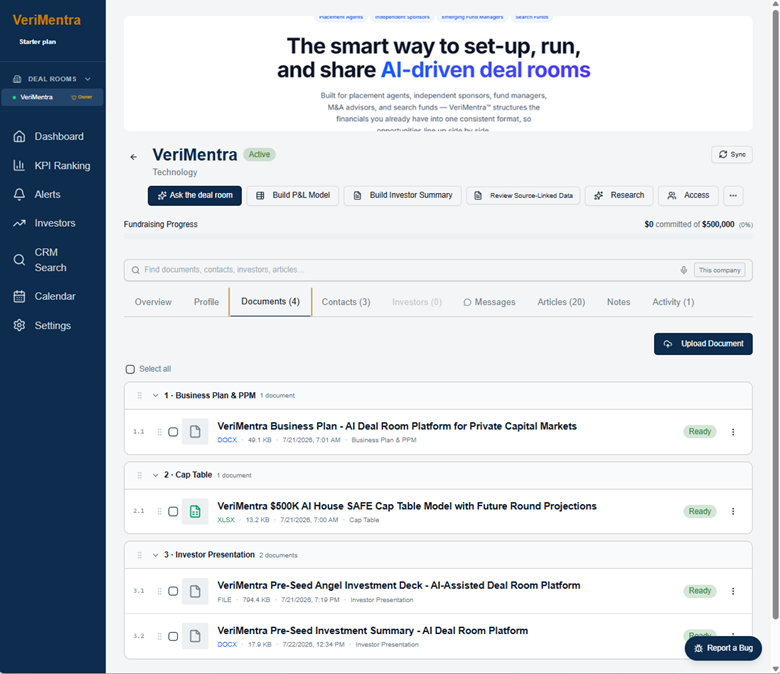 VeriMentra™ Platform Dashboard